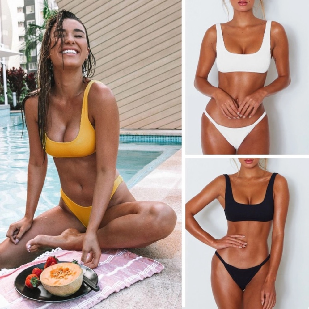 Solid Yellow bikini set 